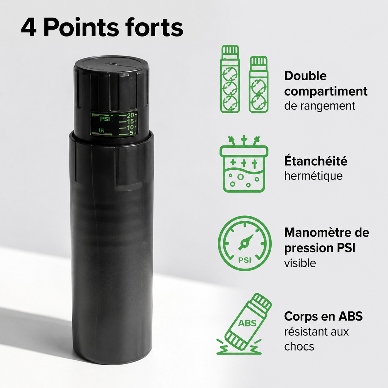 Pressuriseur de padel contenant 3 balles sous pression
